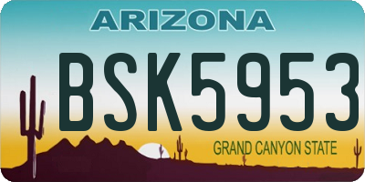 AZ license plate BSK5953