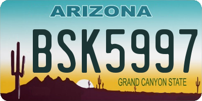 AZ license plate BSK5997