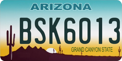 AZ license plate BSK6013