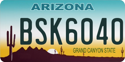 AZ license plate BSK6040