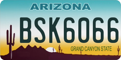 AZ license plate BSK6066