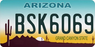 AZ license plate BSK6069