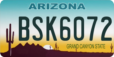 AZ license plate BSK6072