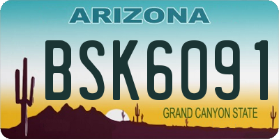 AZ license plate BSK6091