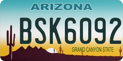 AZ license plate BSK6092