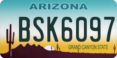 AZ license plate BSK6097