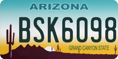 AZ license plate BSK6098