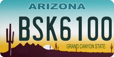 AZ license plate BSK6100