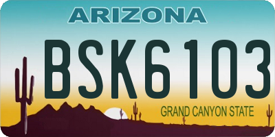 AZ license plate BSK6103