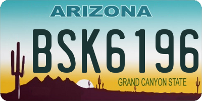 AZ license plate BSK6196