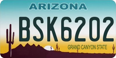 AZ license plate BSK6202