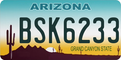 AZ license plate BSK6233