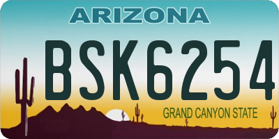 AZ license plate BSK6254