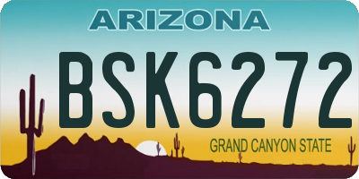 AZ license plate BSK6272