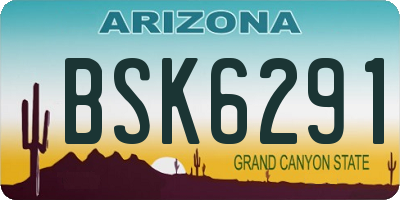 AZ license plate BSK6291