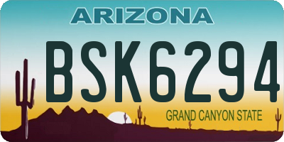 AZ license plate BSK6294
