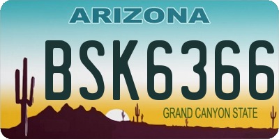 AZ license plate BSK6366