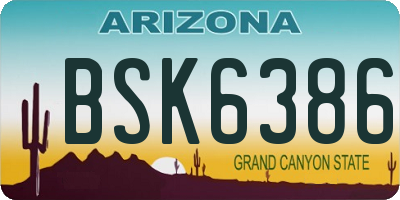 AZ license plate BSK6386