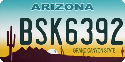 AZ license plate BSK6392