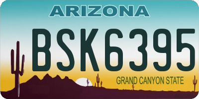 AZ license plate BSK6395
