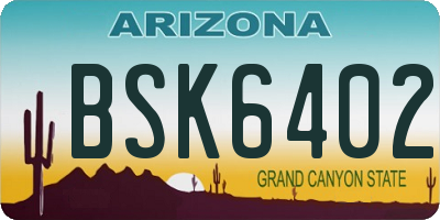 AZ license plate BSK6402