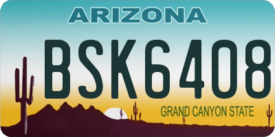 AZ license plate BSK6408
