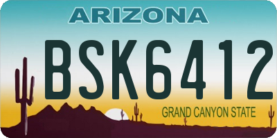 AZ license plate BSK6412