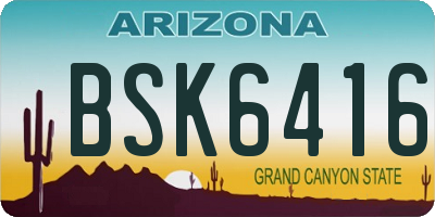 AZ license plate BSK6416