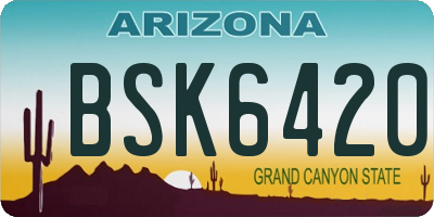 AZ license plate BSK6420