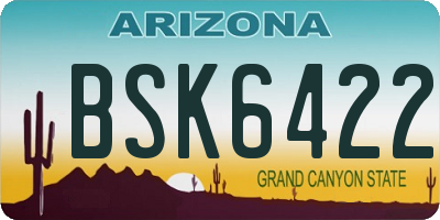 AZ license plate BSK6422