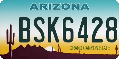 AZ license plate BSK6428