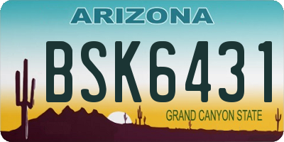 AZ license plate BSK6431