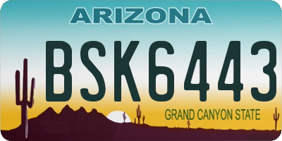 AZ license plate BSK6443