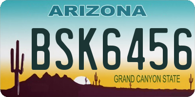 AZ license plate BSK6456
