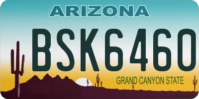 AZ license plate BSK6460