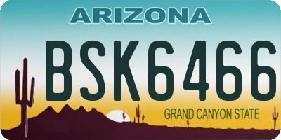 AZ license plate BSK6466