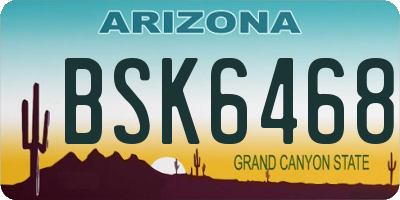 AZ license plate BSK6468