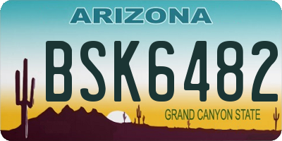 AZ license plate BSK6482