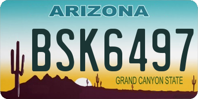 AZ license plate BSK6497