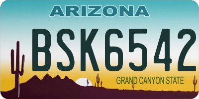 AZ license plate BSK6542