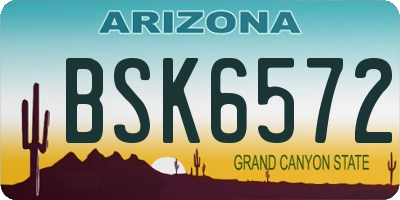 AZ license plate BSK6572