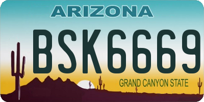 AZ license plate BSK6669