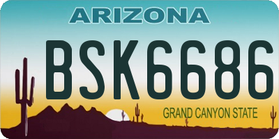 AZ license plate BSK6686
