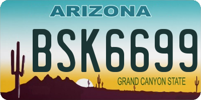 AZ license plate BSK6699