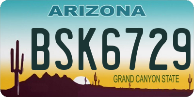 AZ license plate BSK6729