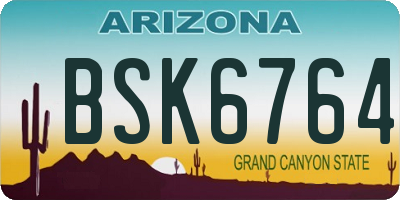 AZ license plate BSK6764