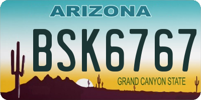 AZ license plate BSK6767