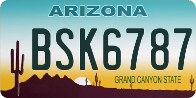 AZ license plate BSK6787