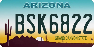 AZ license plate BSK6822