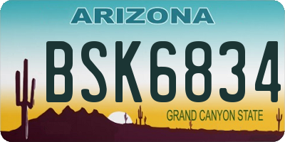 AZ license plate BSK6834